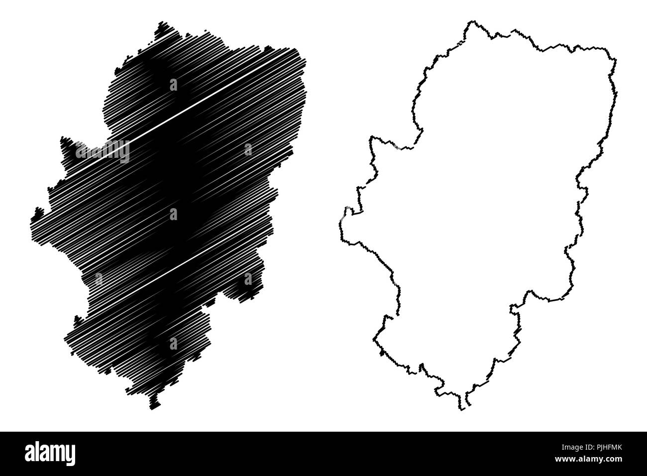 Aragon (Royaume d'Espagne, communauté autonome) map vector illustration, croquis gribouillis d'Aragon site Illustration de Vecteur