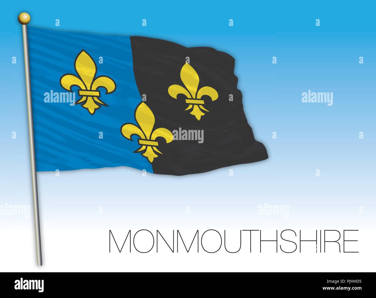 Monmouthshire drapeau, Royaume-Uni, vector illustration Illustration de Vecteur