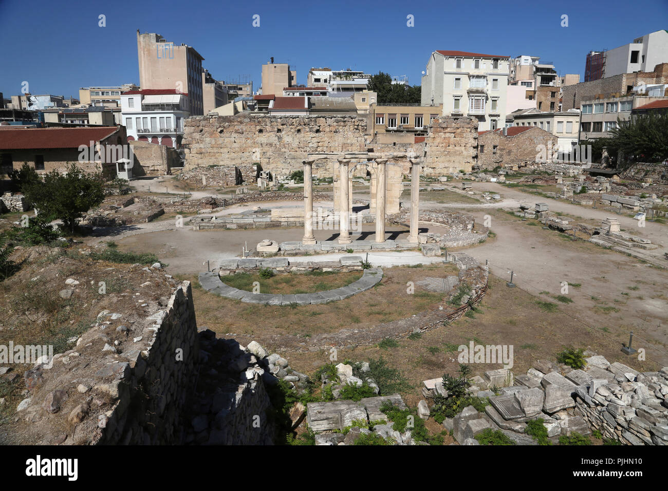 Agora romaine Monastiraki Athènes Grèce Tetraconch Église dans la cour de la bibliothèque d'Hadrien Banque D'Images