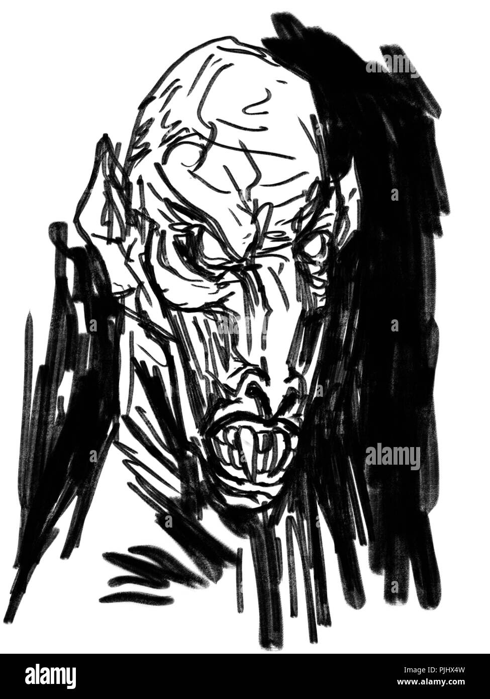 Illustration vampire mal Banque D'Images