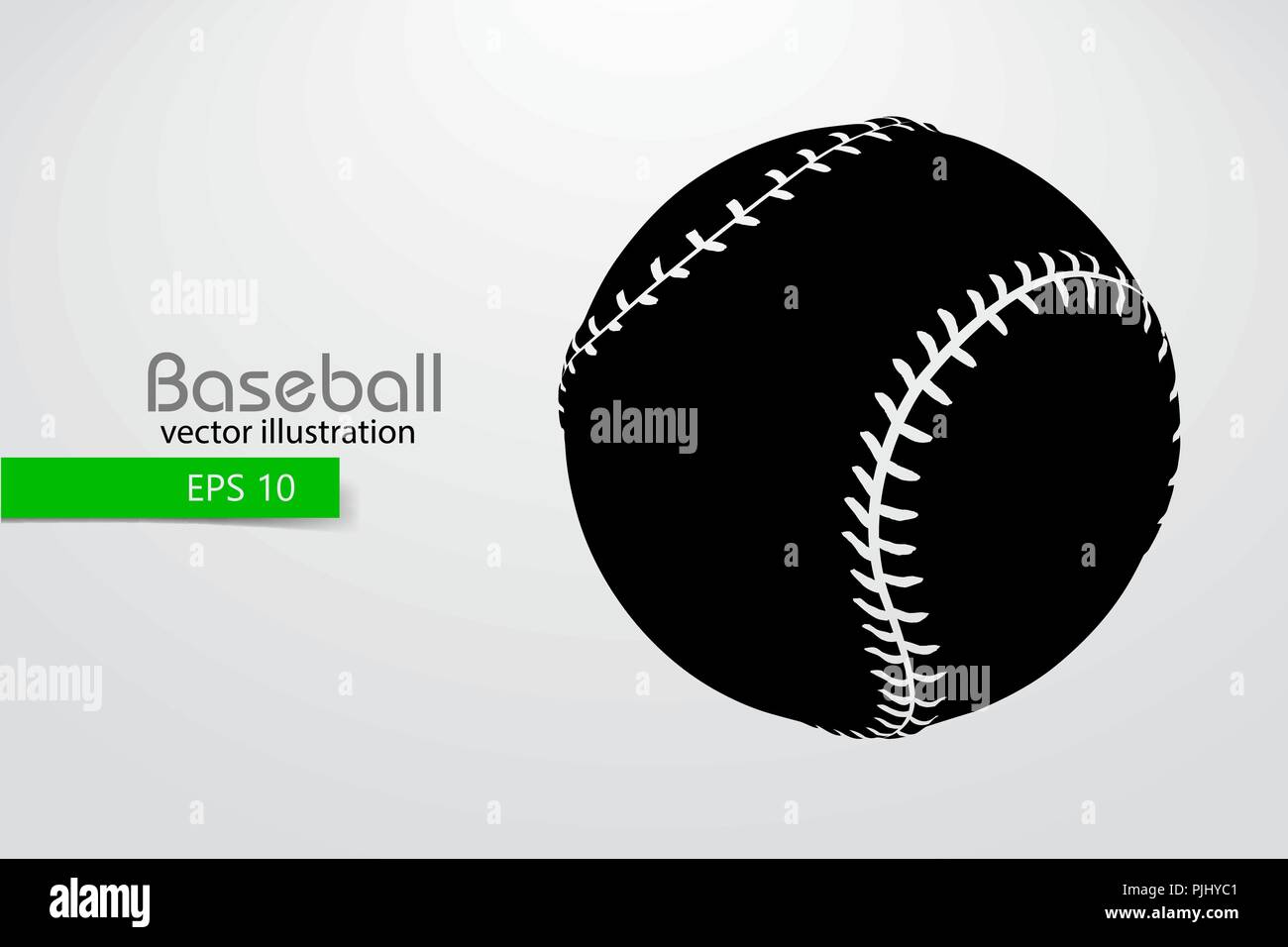 Silhouette d'une balle de baseball. Le texte sur un calque séparé, la couleur peut être changée en un clic. Vector illustration Illustration de Vecteur