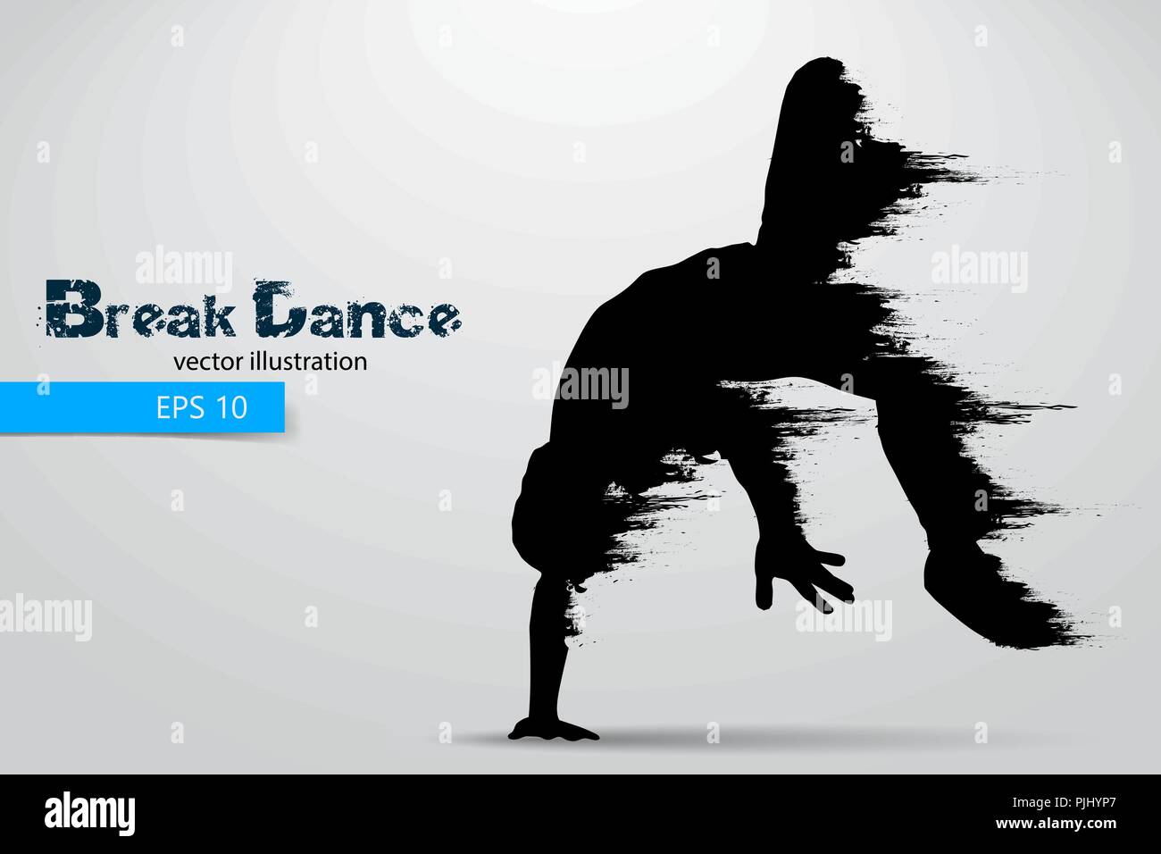 Silhouette d'un break dancer de particules. Arrière-plan et le texte sur un calque séparé, la couleur peut être changée en un clic. Vector illustration Illustration de Vecteur