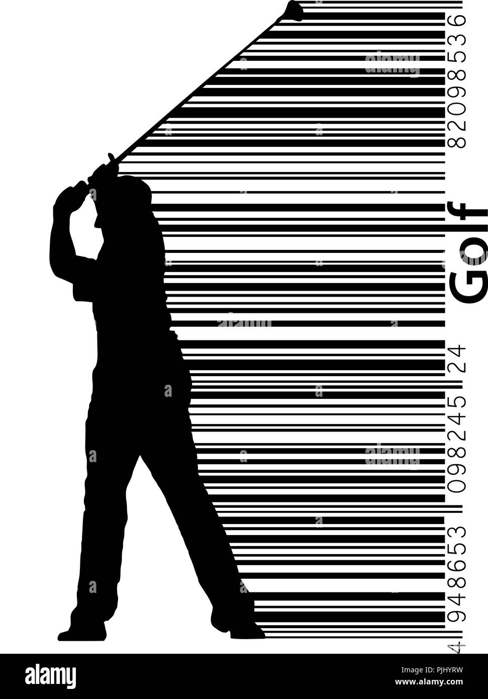 Silhouette d'un joueur de golf. Arrière-plan et le texte sur un calque séparé, la couleur peut être changée en un clic. Vector illustration Illustration de Vecteur