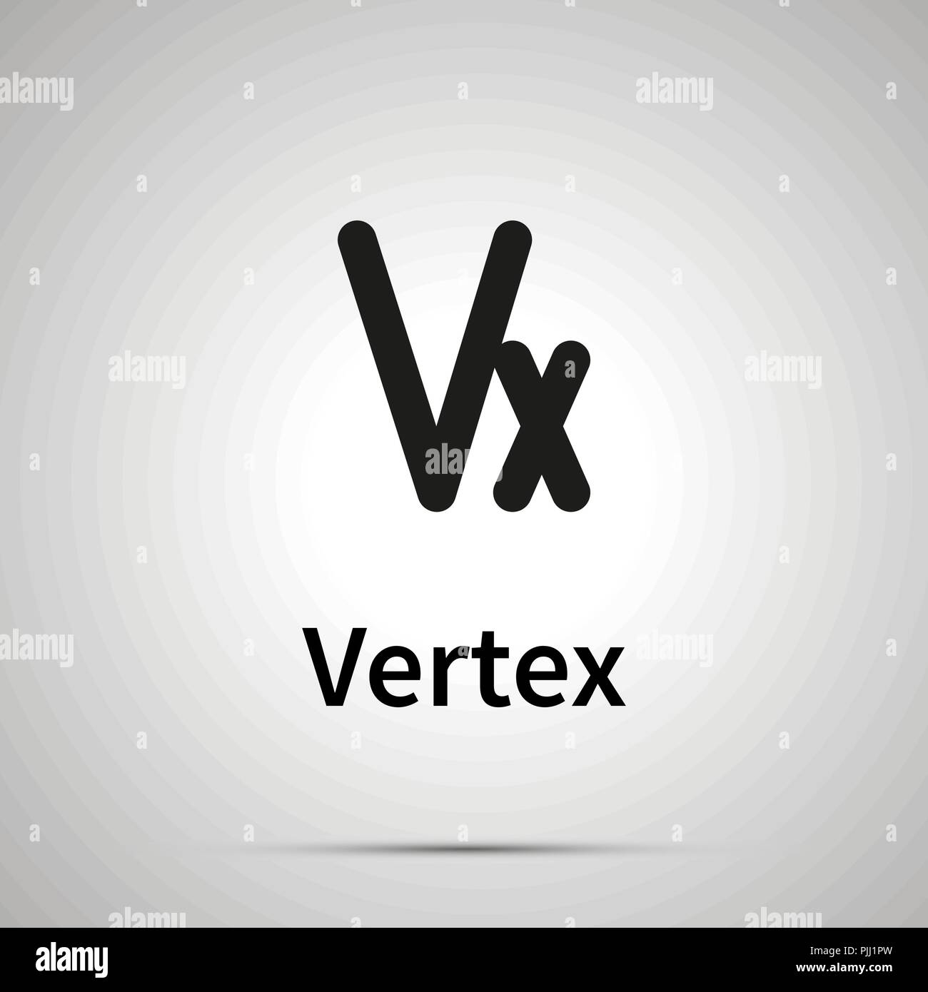 Signe astronomique de Vertex, simple icône noire avec ombre Illustration de Vecteur