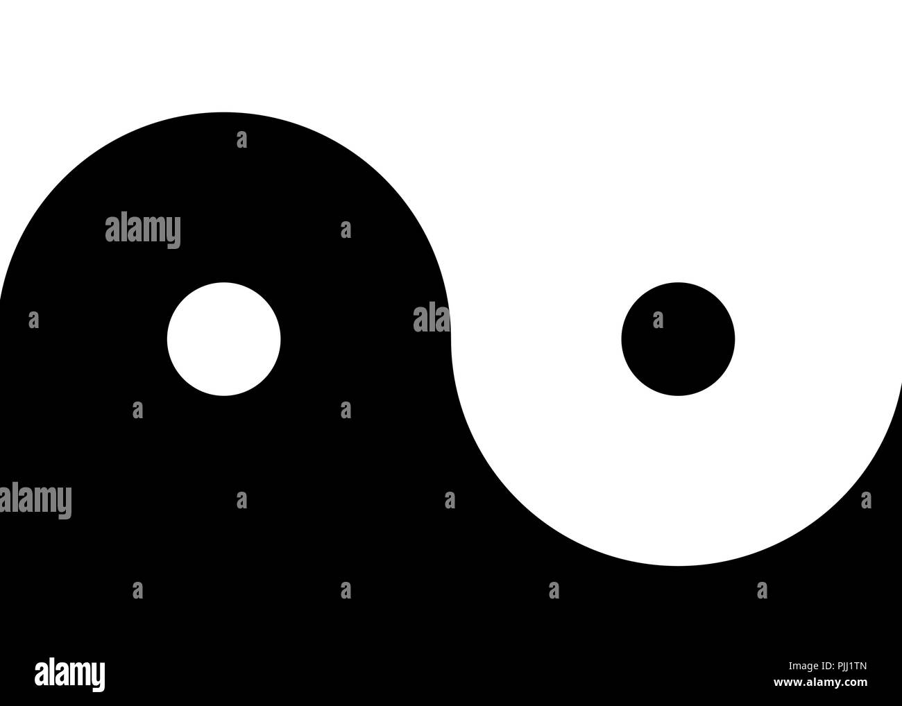 Yin et yang simple fond noir et blanc Illustration de Vecteur