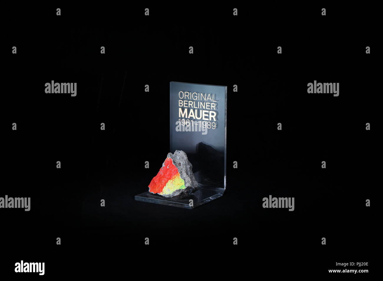 Peinture lumière du souvenir de mur de Berlin pière origine du mur Banque D'Images