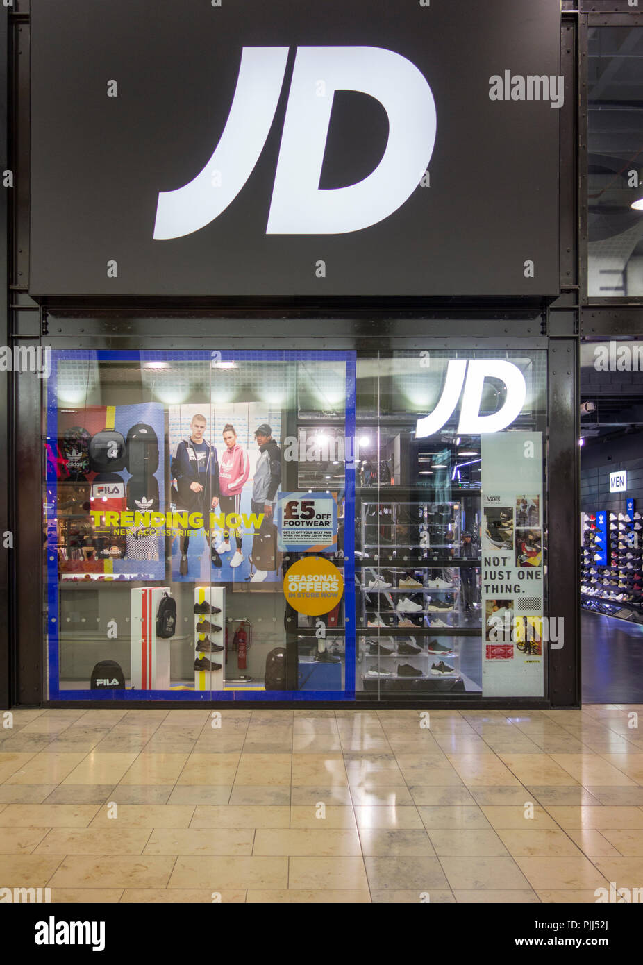 Signalisation JD Sports, Southside Shopping Centre, Londres, SW18, Royaume-Uni Banque D'Images