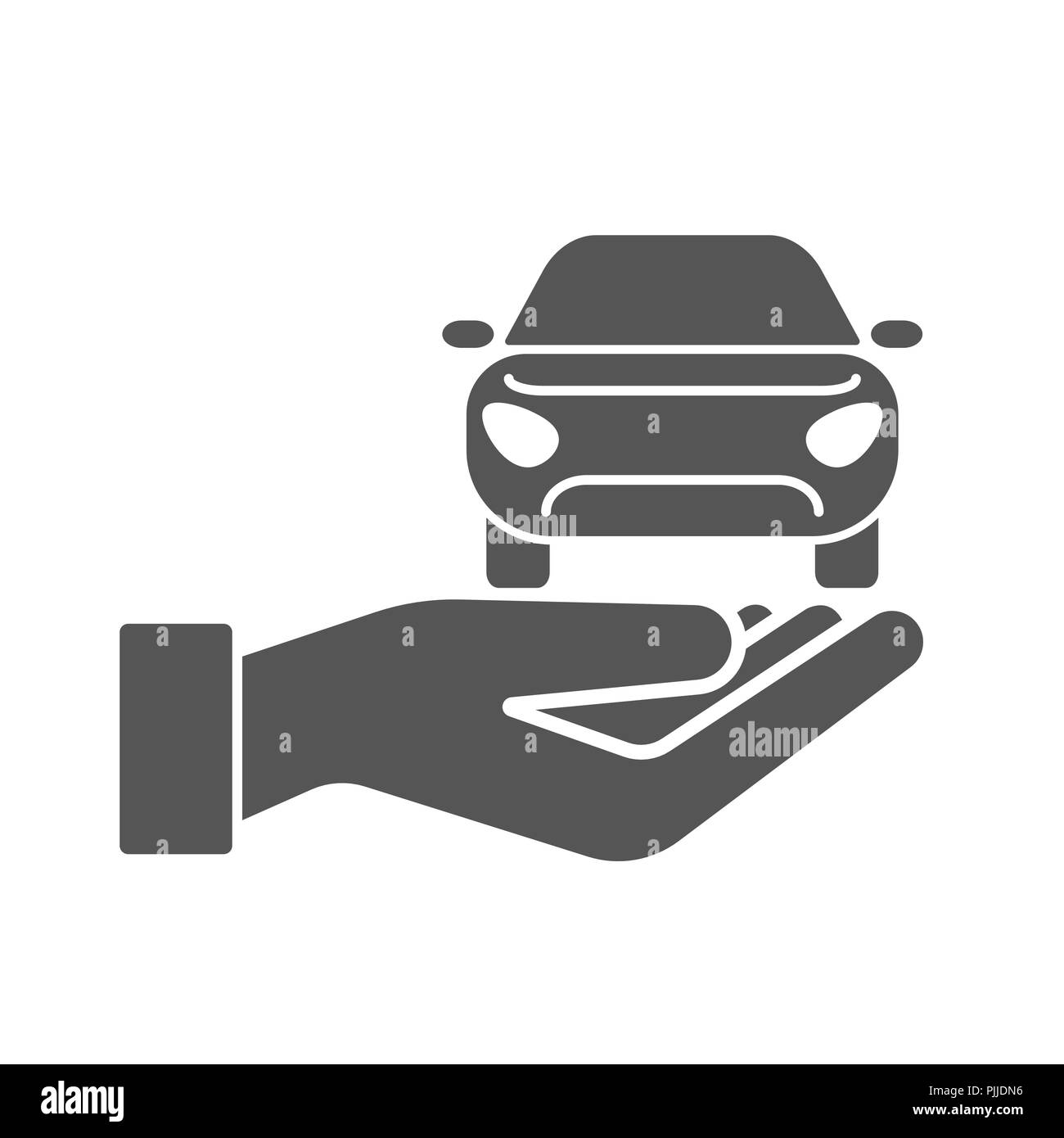 Les mains à l'icône vecteur de voiture. Assurance voiture Concept pour poster, site Web, publicité avec Auto, politique, touche, bidon et le manomètre d'icônes. vector illus Illustration de Vecteur