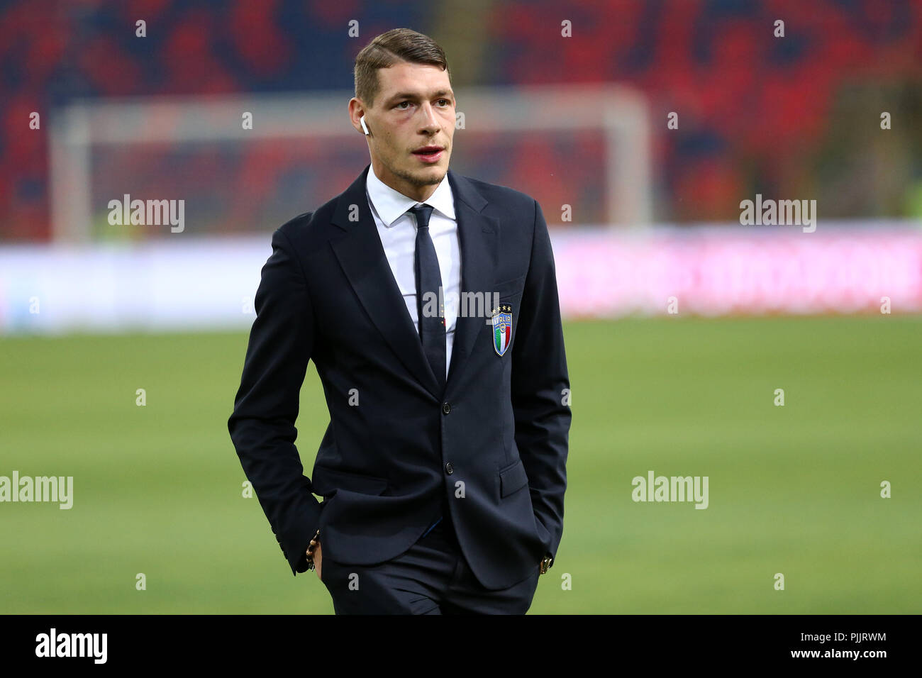 Bologne, Italie . 7 septembre 2018. Andrea Belotti de l'Italie ressemble au cours de l'ONU sur l'avant match de championnat entre l'Italie et la Pologne. Crédit : Marco Canoniero/Alamy Live News Banque D'Images