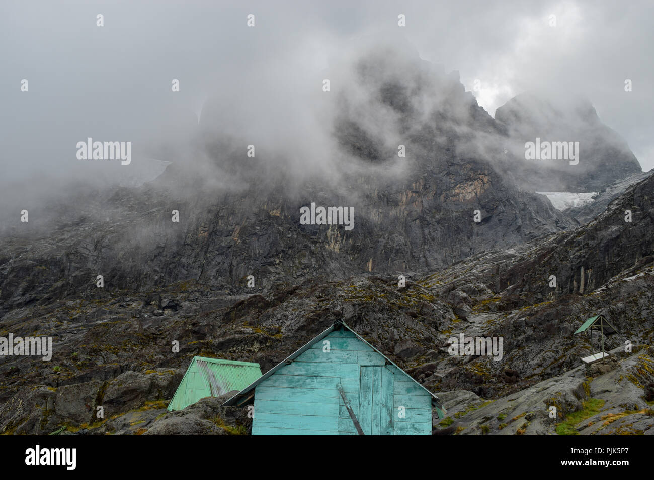 Les glaciers du Mont Stanley, la plus haute montagne dans le massif du Ruwenzori, Ouganda, Banque D'Images