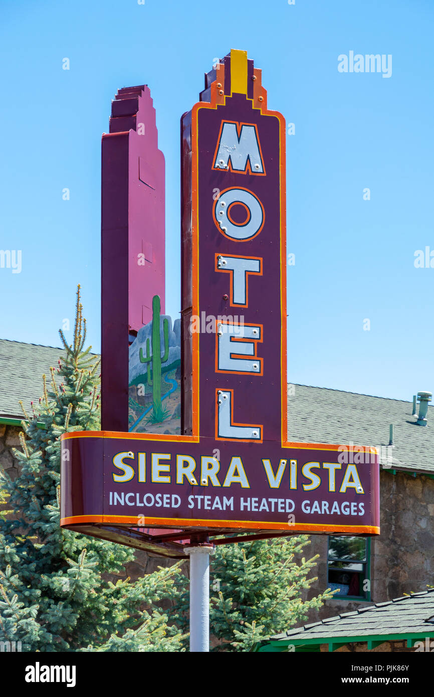 Arizona, Flagstaff, Sierra Vista Motel sign, ouvert 1937 Banque D'Images