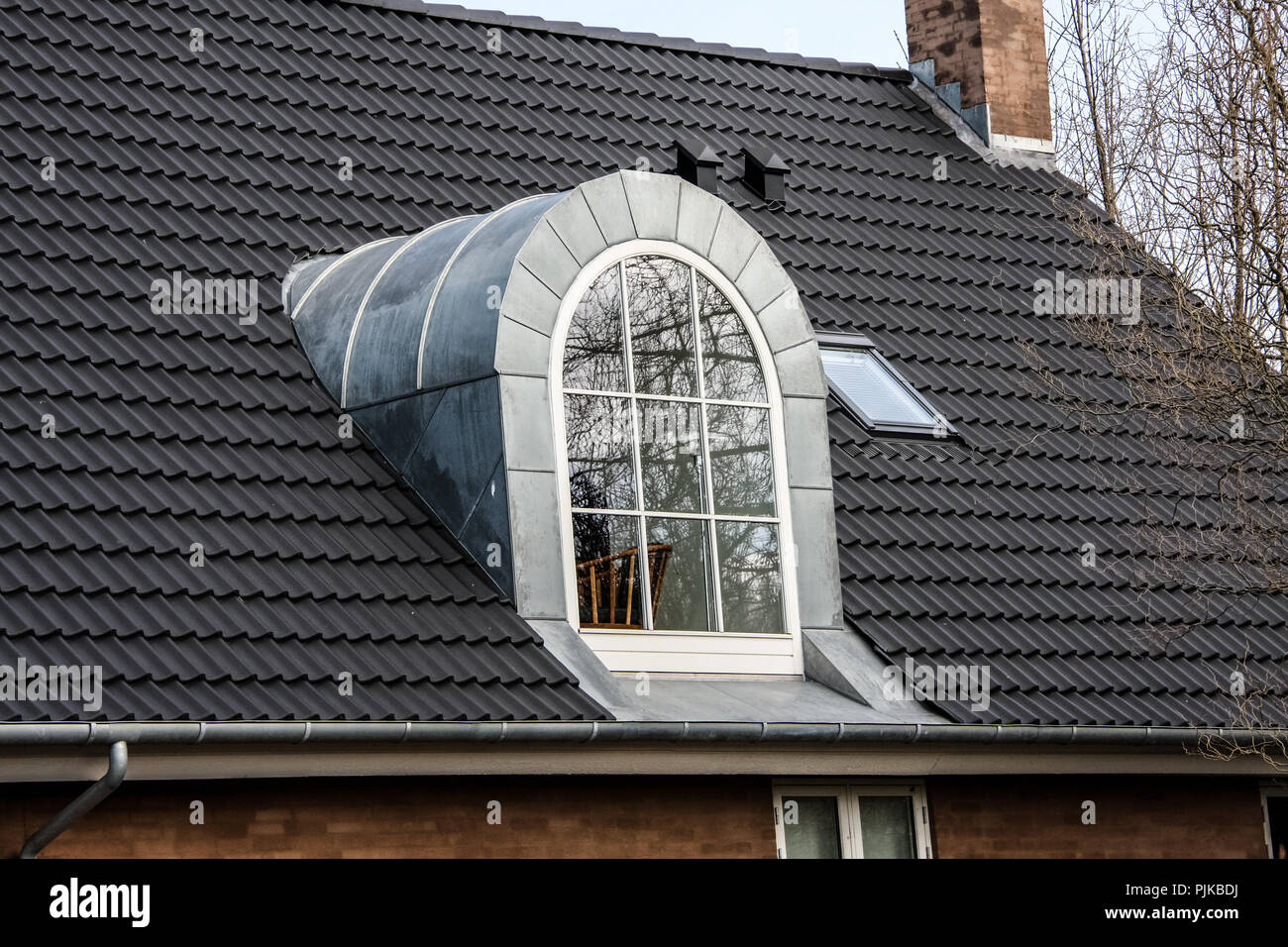 Lucarne d'une maison, le Danemark, Europe Banque D'Images