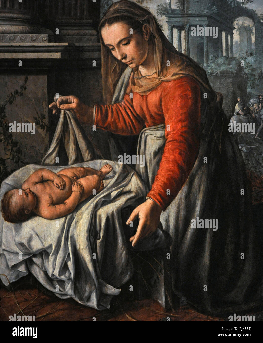 Huybrecht Beuckeleer (1535/1540-ca.1605). Peintre flamand. Vierge et l'enfant, ca.1563. Musée Wallraf-Richartz. Cologne. L'Allemagne. Banque D'Images