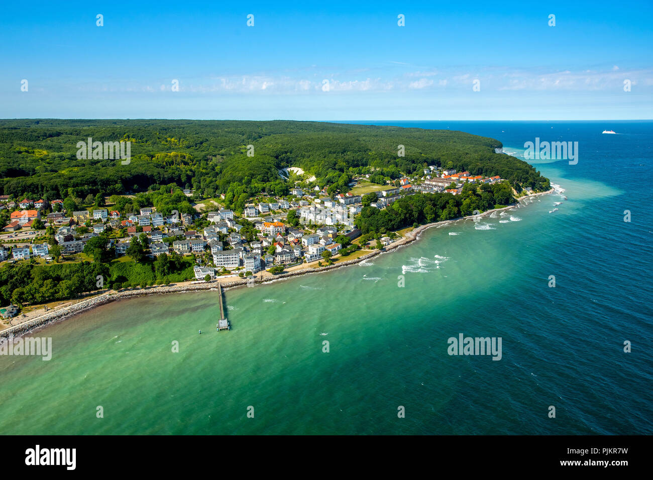 Hotel Fürstenhof sur la promenade de bord de mer, un spa de style, Sassnitz, Rügen, côte de la mer Baltique, Mecklembourg-Poméranie occidentale, Basse-Saxe, Rhénanie-Palatinat, Allemagne Banque D'Images