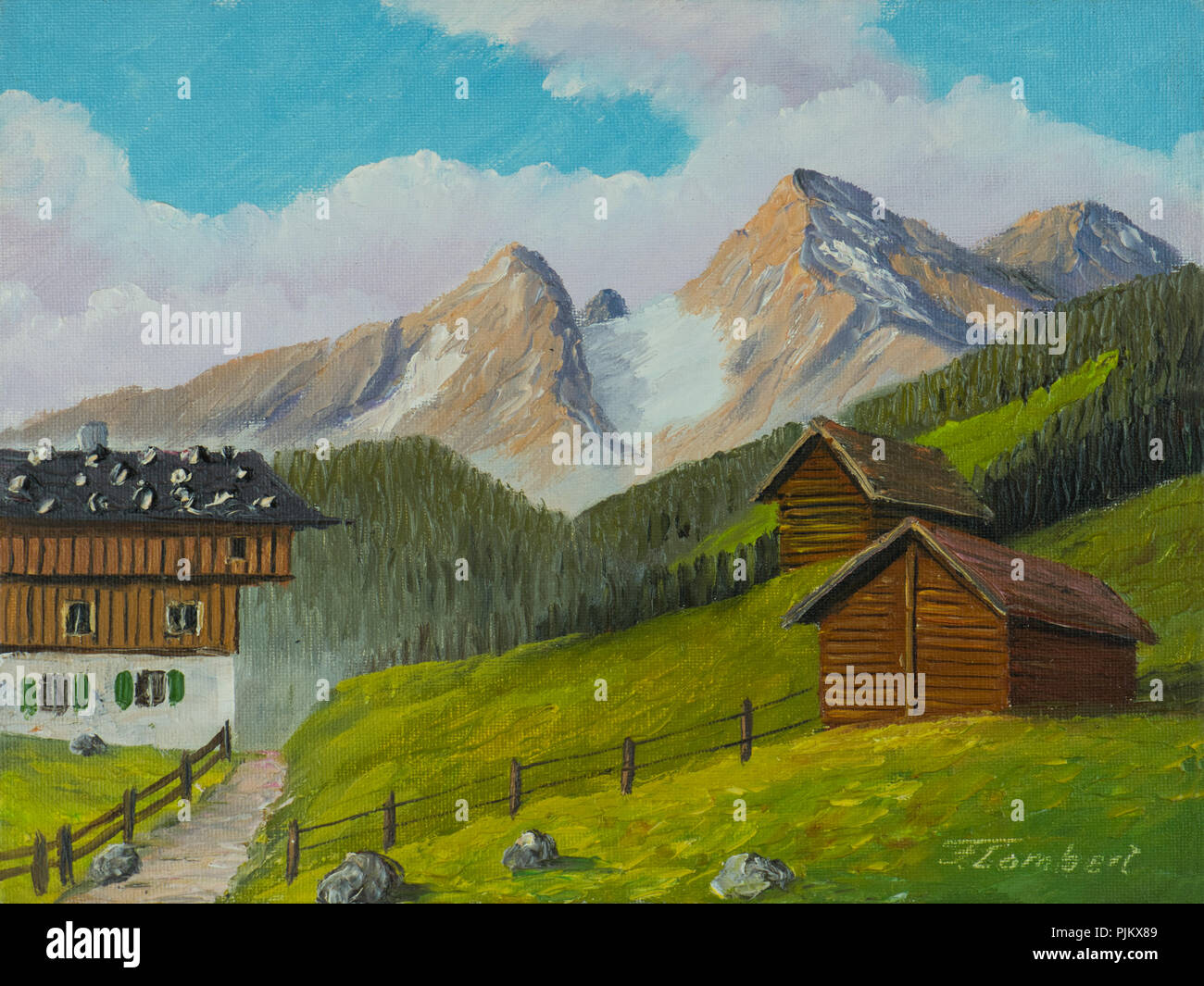 Peinture de montagnes Banque de photographies et d’images à haute