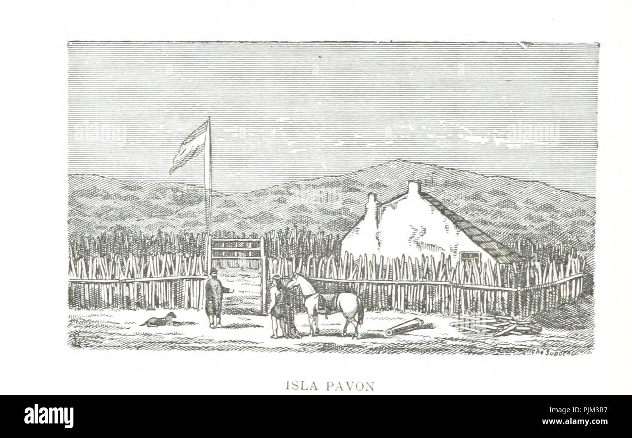 Libre à partir de la page 58 de "Viaje al pais de los Tehuelches, pt. I. Exploraciones en la Patagonia austral. [Avec carte.]' . Banque D'Images