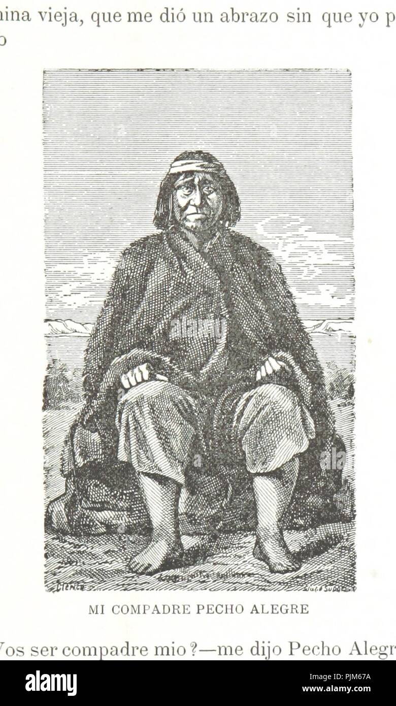 Libre à partir de la page 81 de "Viaje al pais de los Tehuelches, pt. I. Exploraciones en la Patagonia austral. [Avec carte.]' . Banque D'Images