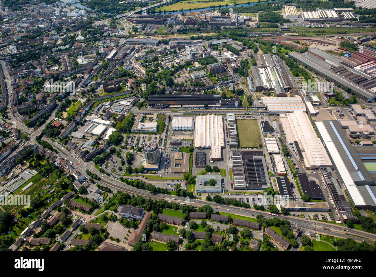 Siemens AG Vue sur Mellinghofer Strasse, Siemens Business Park, Siemens immeuble de grande hauteur, Mülheim an der Ruhr, Ruhr, Rhénanie du Nord-Westphalie, Allemagne Banque D'Images