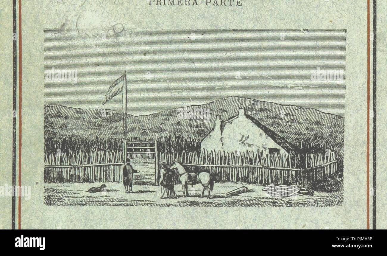 Libre à partir de la page 7 de "Viaje al pais de los Tehuelches, pt. I. Exploraciones en la Patagonia austral. [Avec carte.]' . Banque D'Images
