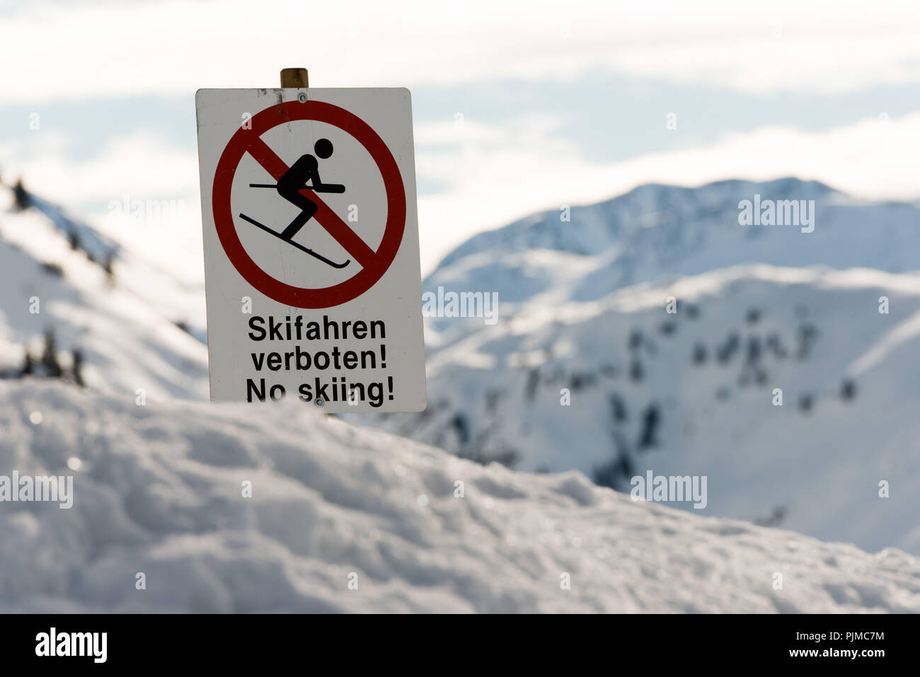 Lech am Arlberg, l'hiver, domaine skiable, sign Banque D'Images