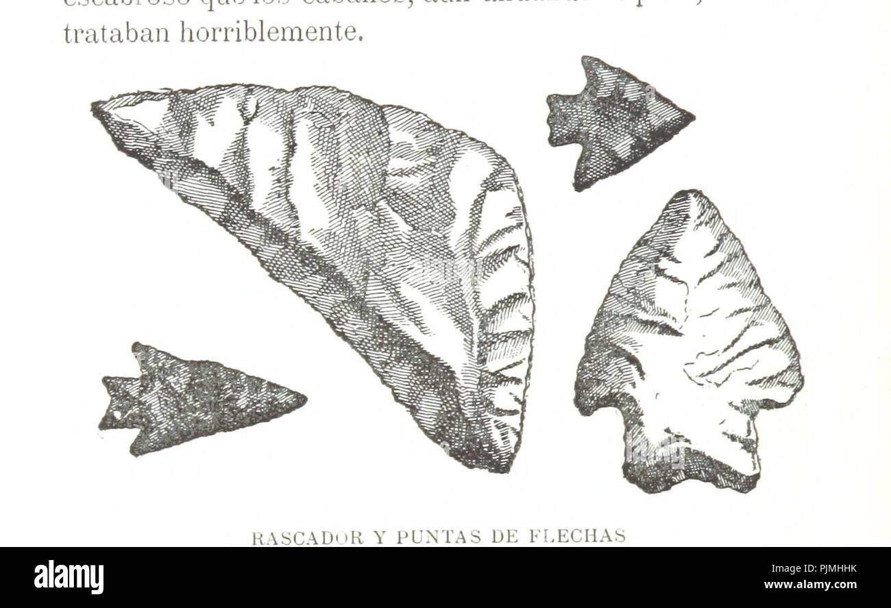 Libre à partir de la page 74 de "Viaje al pais de los Tehuelches, pt. I. Exploraciones en la Patagonia austral. [Avec carte.]' . Banque D'Images
