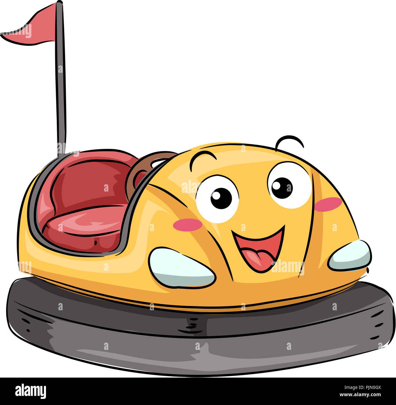Illustration Dune Auto Tamponneuse Mascot Smiling Banque D