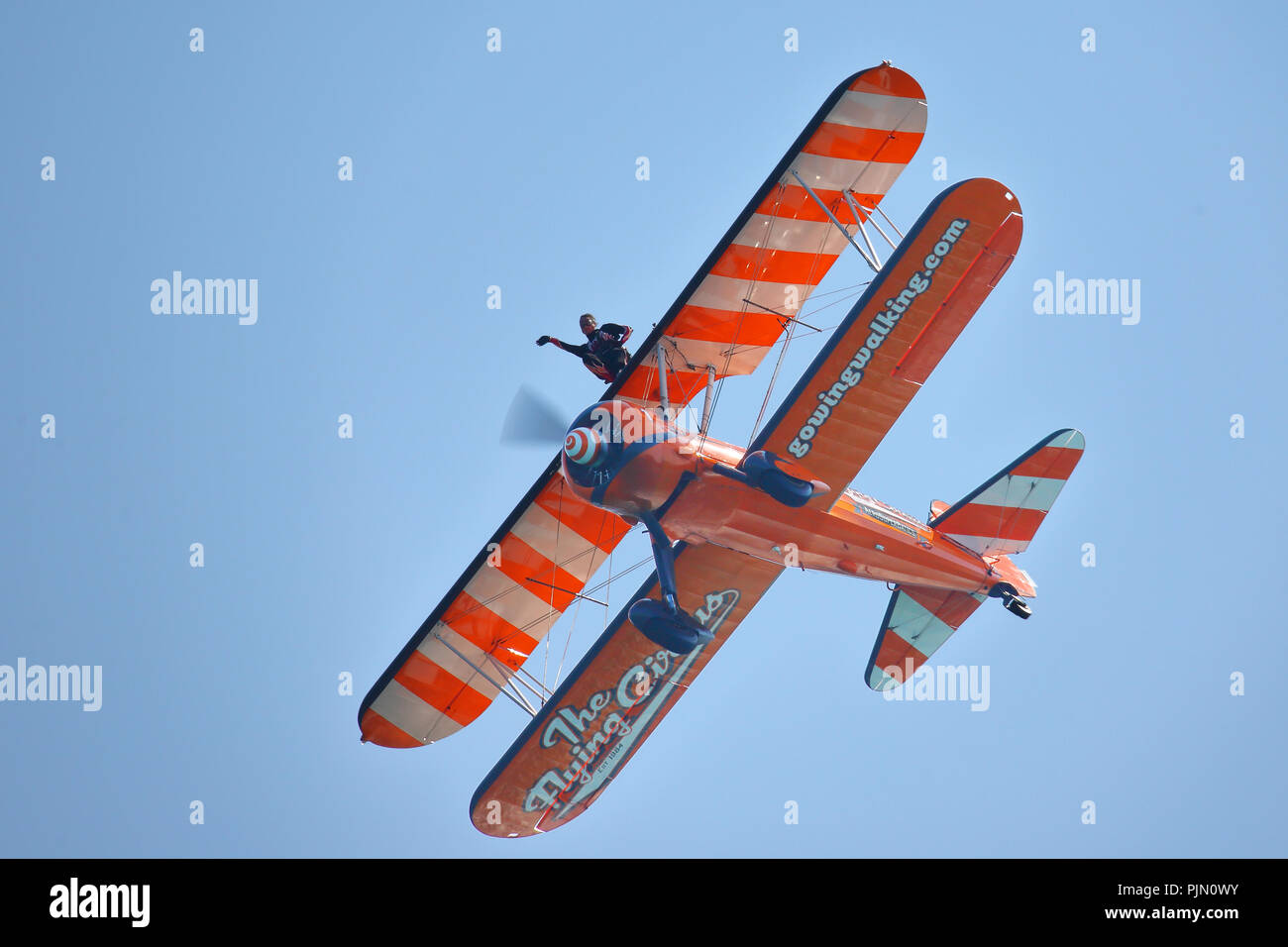 Le Flying Circus Wingwalkers Bournemouth à l'air Festival 2018, Bournemouth, Royaume-Uni Banque D'Images