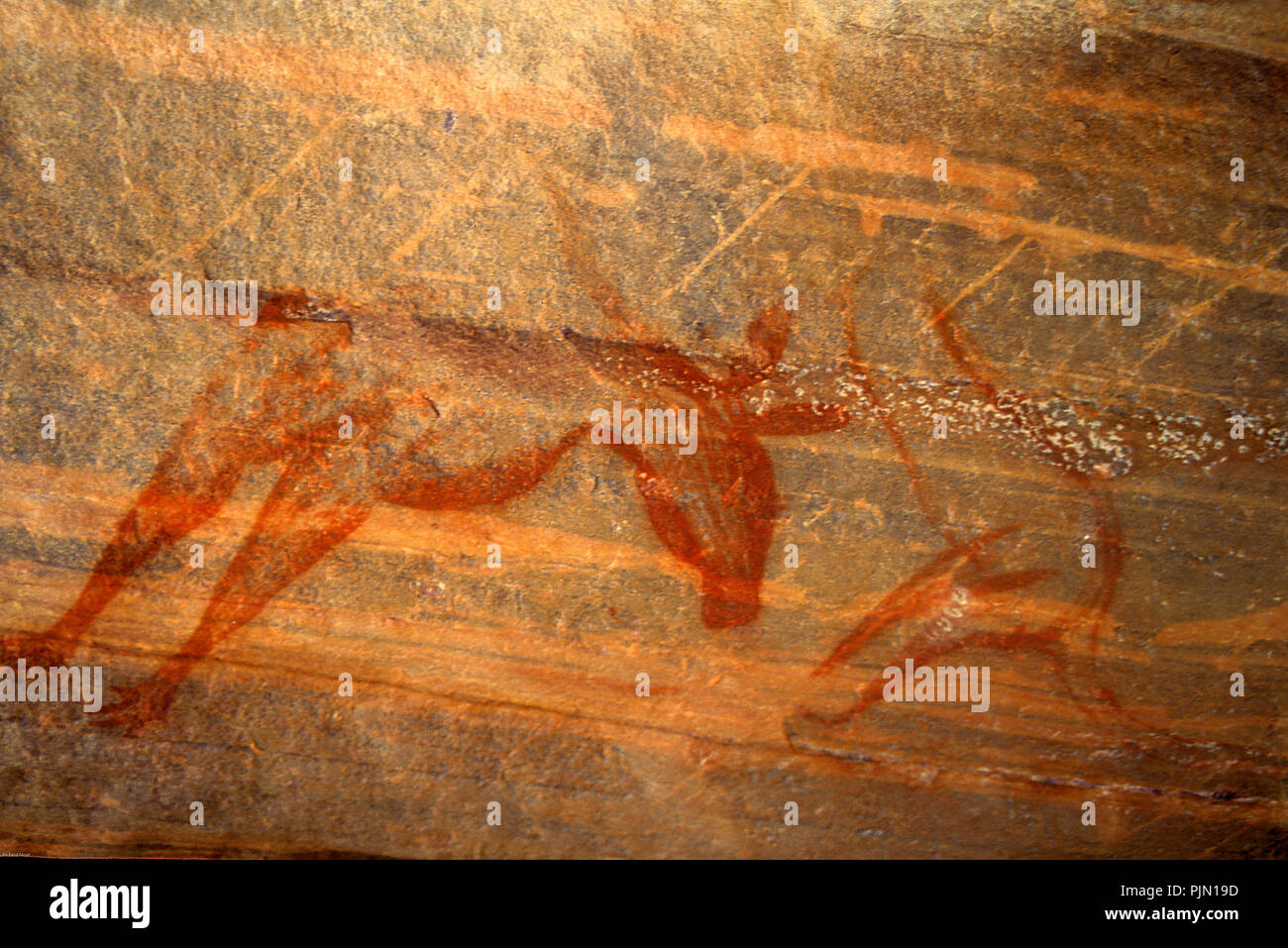 D'art autochtone sur un rocher dans le Parc National de Kakadu Pak Banque D'Images