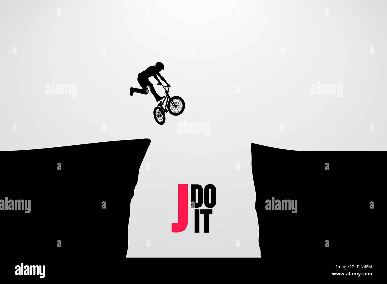 Silhouette d'un rider de BMX. Arrière-plan et le texte sur un calque séparé, la couleur peut être changée en un clic. Vector illustration Illustration de Vecteur