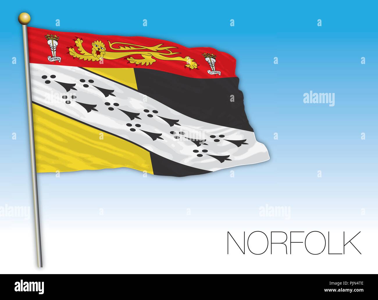 Drapeau de Norfolk, Royaume-Uni, vector illustration Illustration de Vecteur