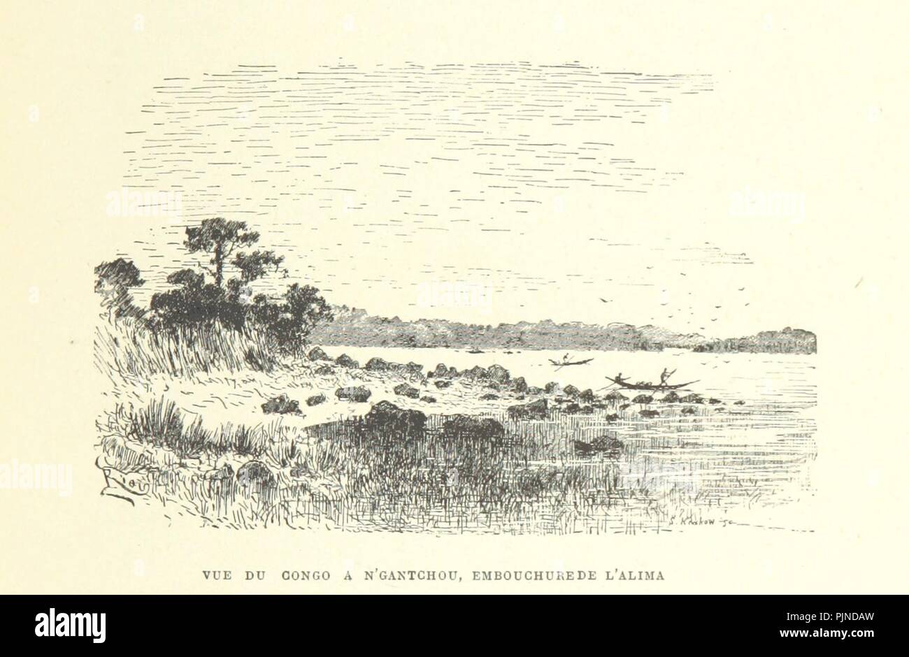 Libre à partir de la page 165 de "Conférences et lettres de P. Savorgnan de Brazza sur ses trois explorations dans l'Ouest africain, de 1875 à 1886. Ouvrage illustré de deux eaux-fortes, etc. (Texte publié et c0046. Banque D'Images