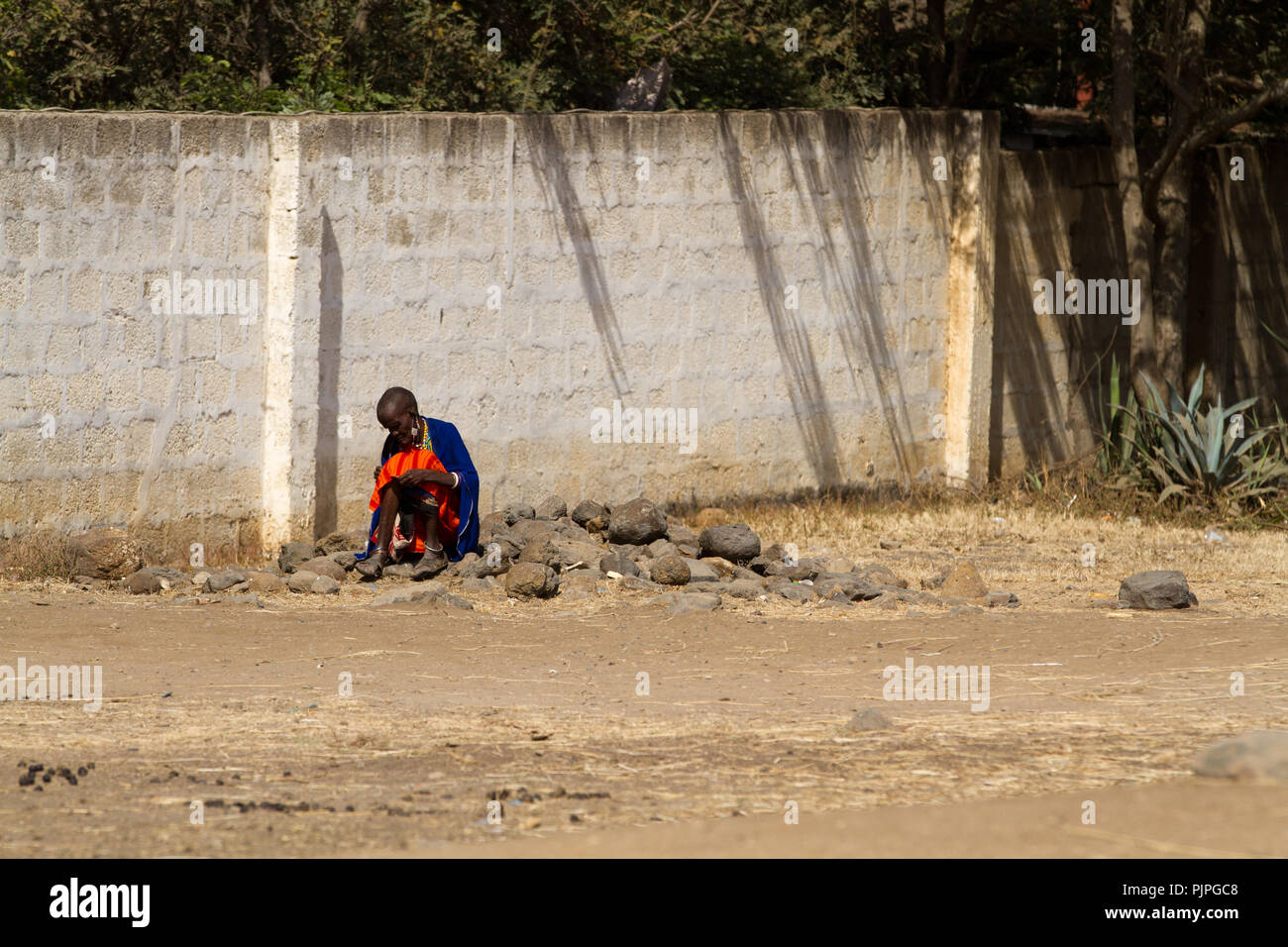 La vie des gens masai près d'Arusha Banque D'Images