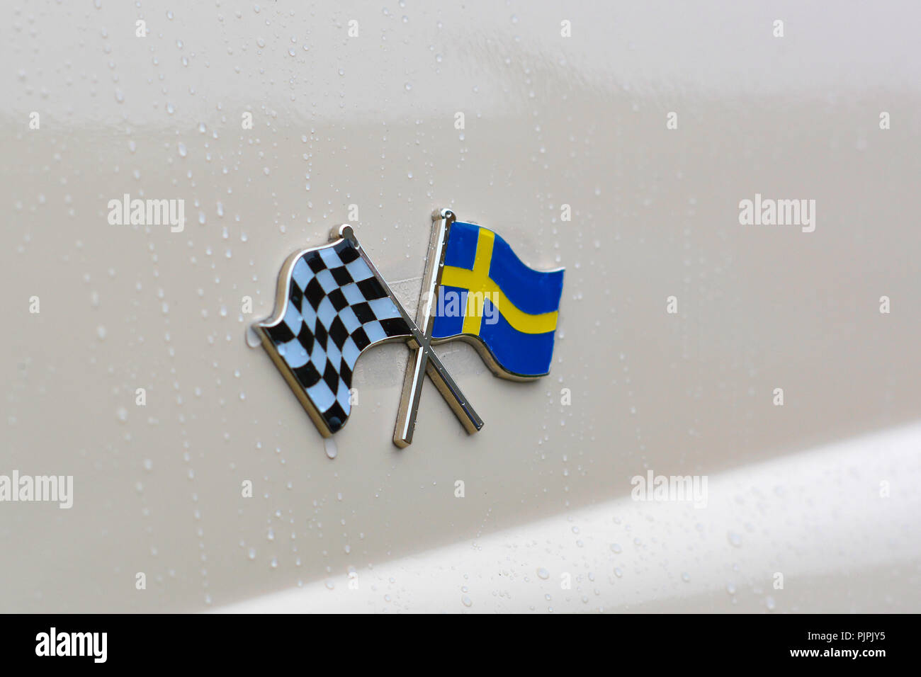 Close up photo d'un Saab 96 voiture classique Banque D'Images