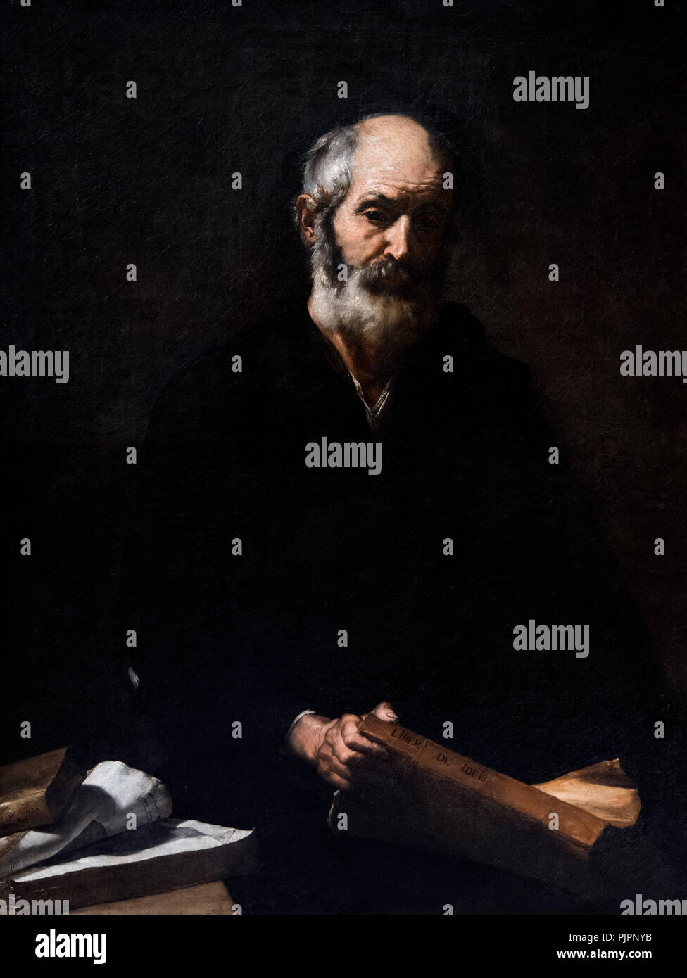 Platon. Portrait fictif du philosophe grec par Jusepe DE RIBERA (José de Ribera c.1588/91- 1652/6), huile sur toile, c.1612 Banque D'Images