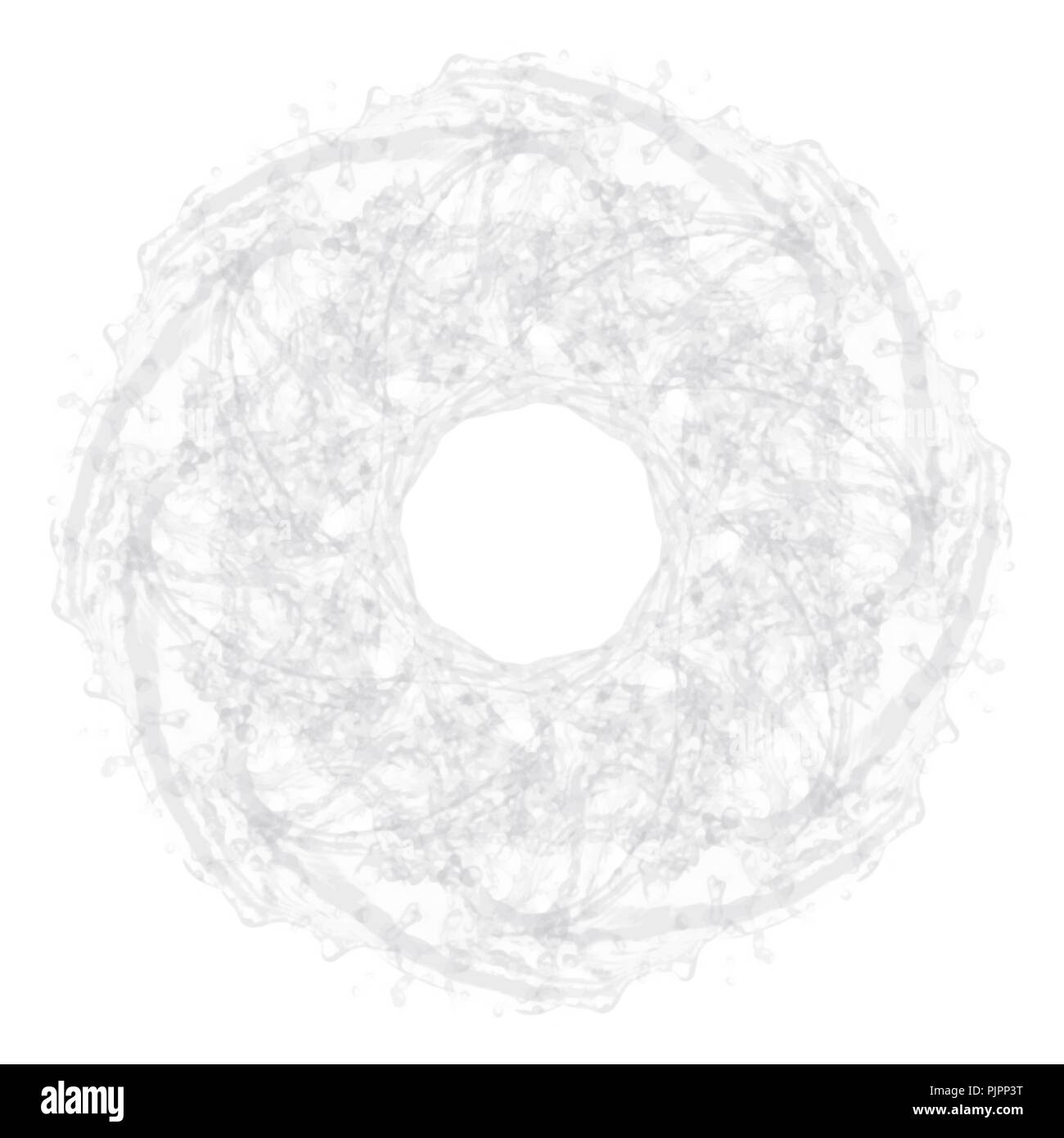 Mandala gris argent ornement motif dentelle aquarelle sur fond blanc, vector illustration Illustration de Vecteur