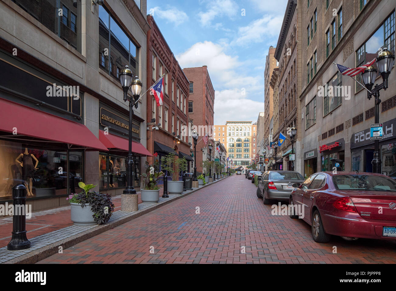 Pratt Street dans le quartier historique de Hartford Connecticut, United States Banque D'Images