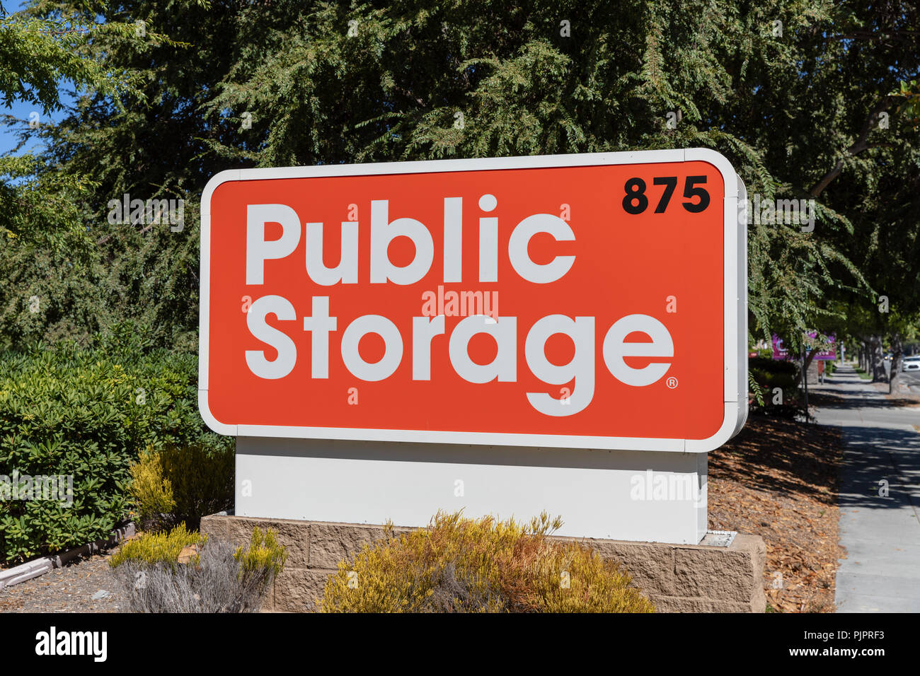 Le stockage public, signer, Sunnyvale, Californie Banque D'Images