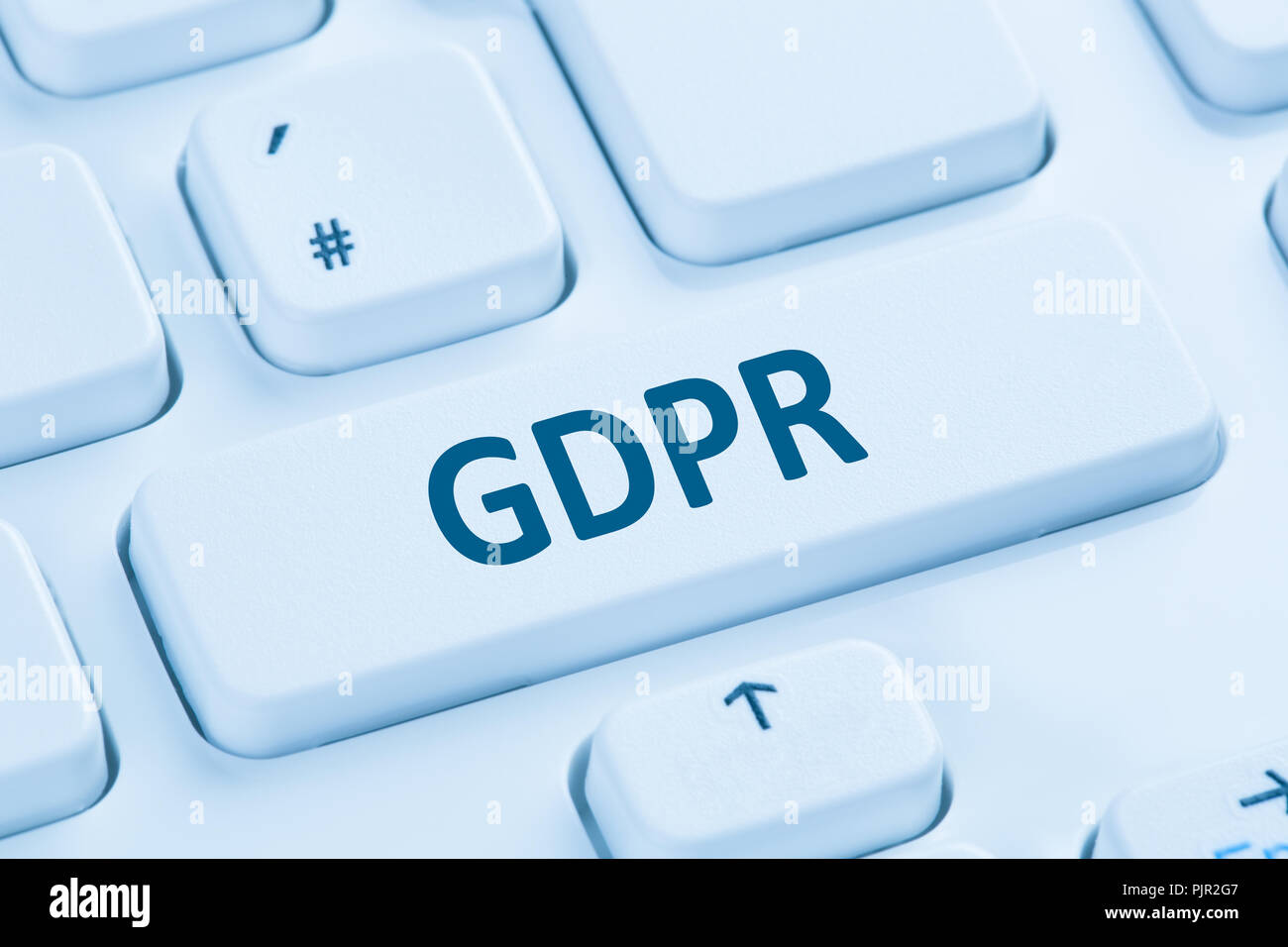 Pibr Règlement général sur la protection des données de l'Union européenne L'UNION EUROPÉENNE internet sites web symbole clavier ordinateur bleu Banque D'Images