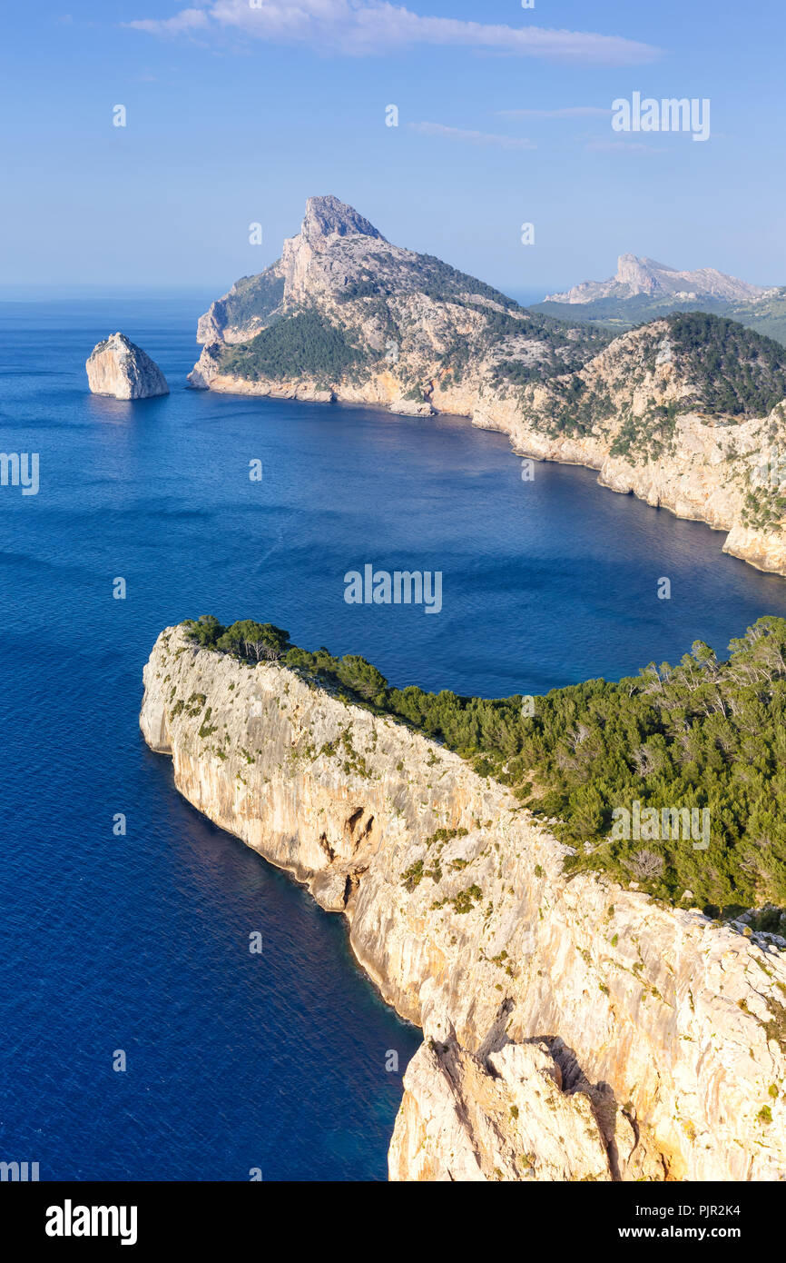 Majorque Mallorca Mirador Es Colomer Cap Formentor format portrait paysage Mer Méditerranée Espagne billet copy space Banque D'Images