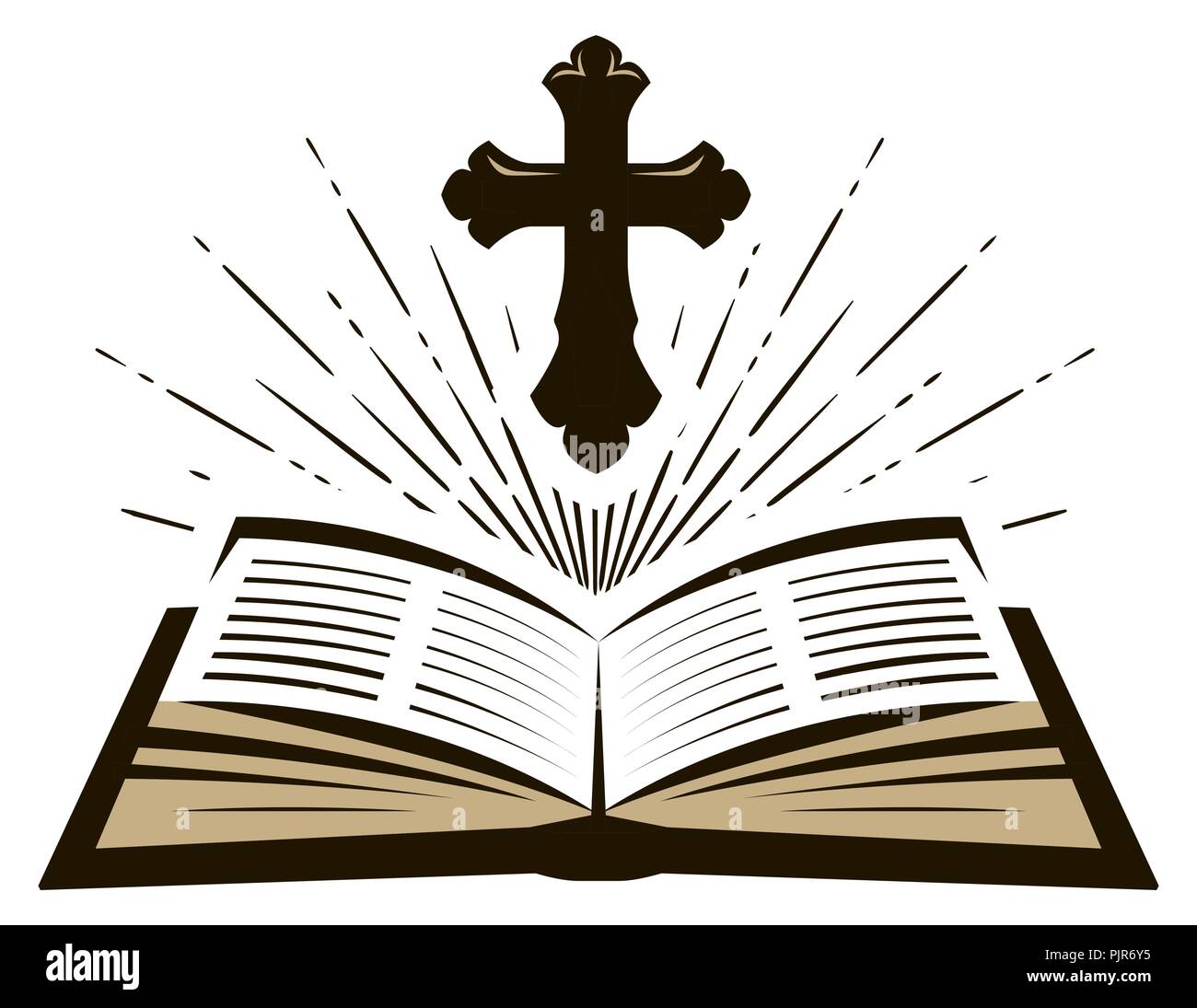 Sainte Bible symbole. Le culte, l'église, icône de psaume. Vector illustration Illustration de Vecteur