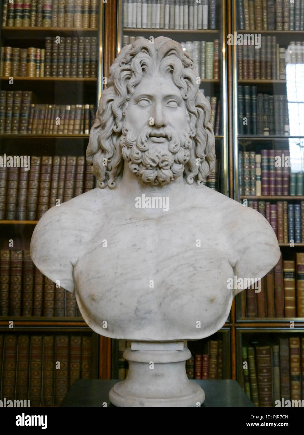 Un buste de l'époque romaine, à partir de la GOS zeus deuxième siècle de notre ère, à l'affiche au British Museum, Londres Banque D'Images