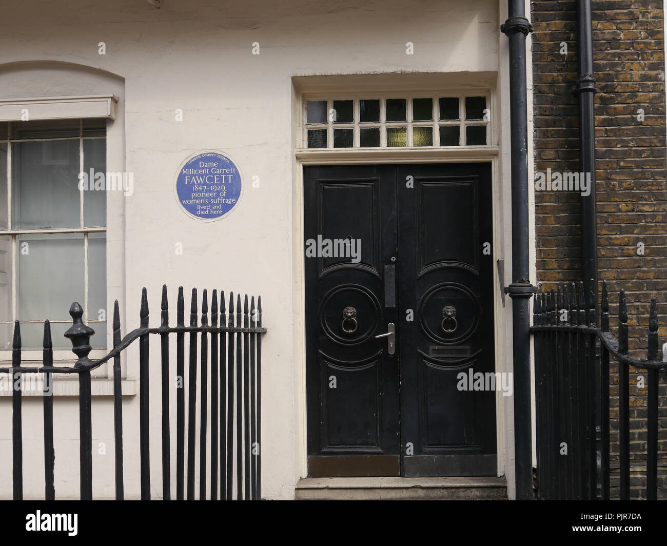 L'entrée de la maison de Dame Millicent Garrett Fawcett, pionnière du suffrage féminin, 1847-1929 Banque D'Images