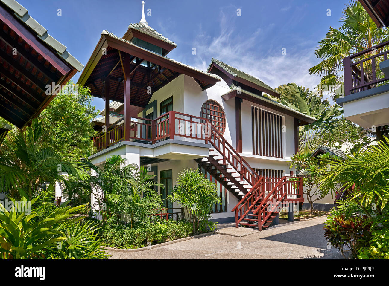 Thaïlande maison traditionnelle Thaïlande architecture. Asie du Sud-est Banque D'Images