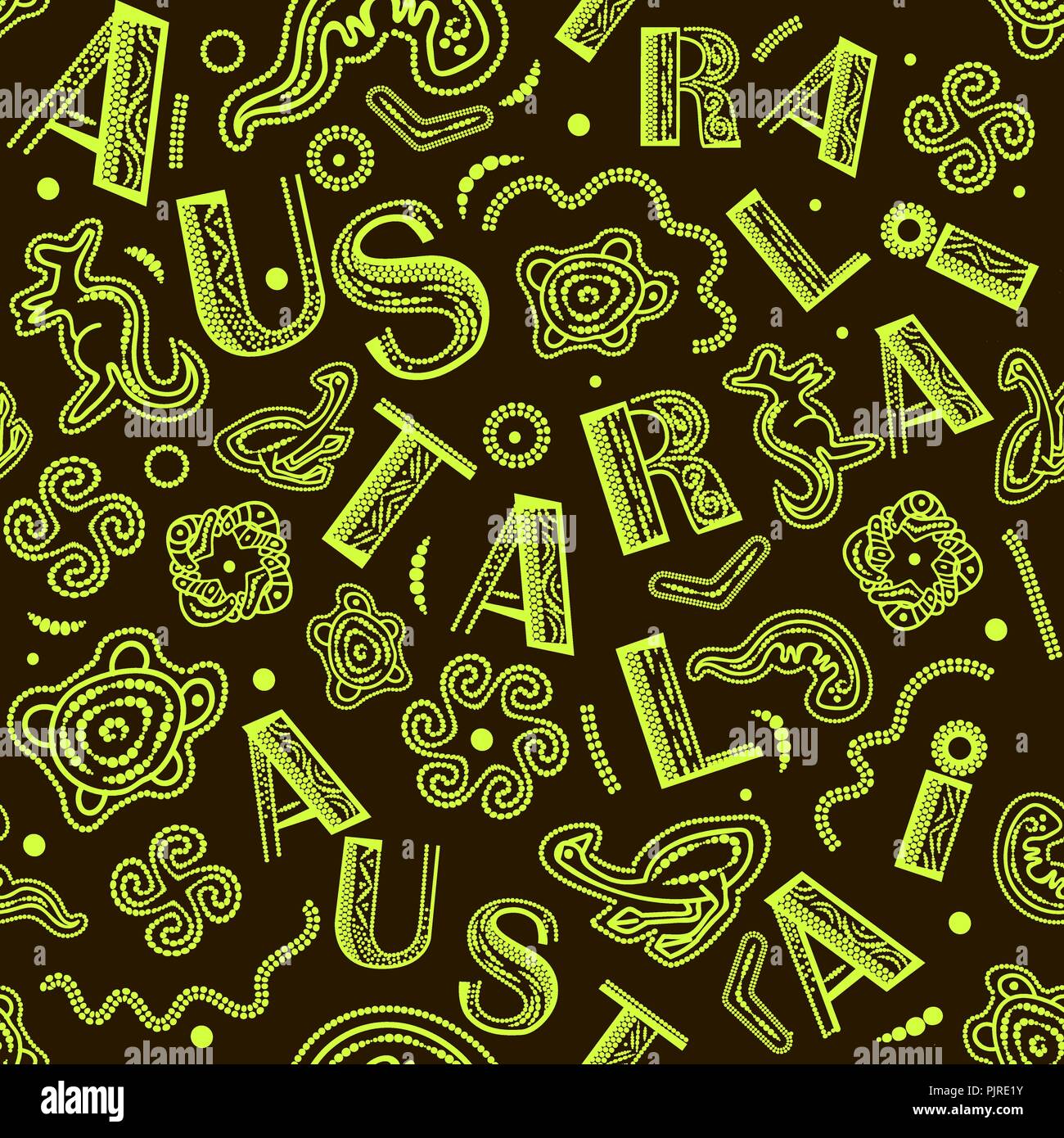 Vector pattern transparente - Chiffres des Aborigènes d'Australie. Symboles de l'Australie Illustration de Vecteur
