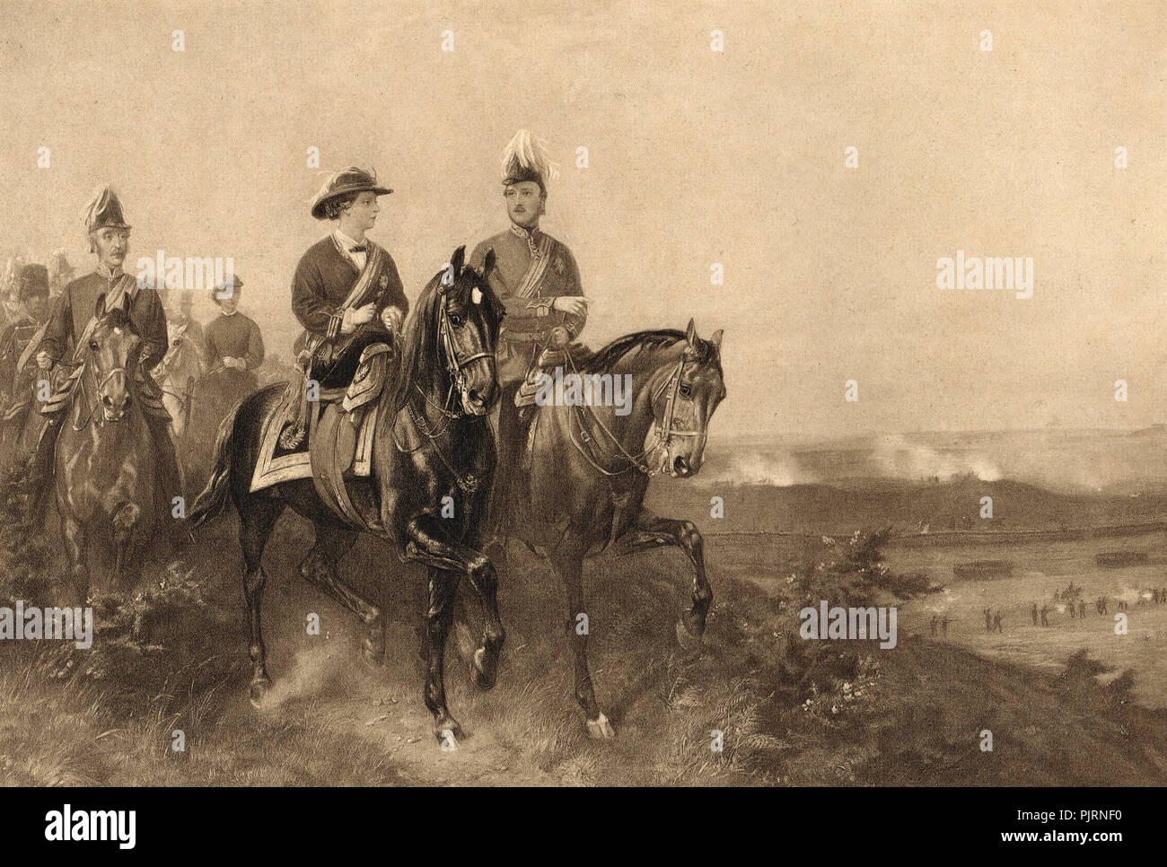 La reine Victoria et le Prince Albert à Aldershot, 9 juillet 1859 Banque D'Images