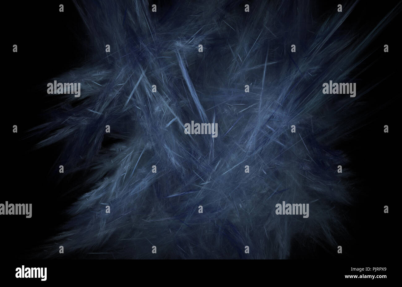 Abstract colorful blue fractal lignes sur fond noir. Texture fractale Fantasy. Rendu 3D art numérique. Computer Generated image Banque D'Images