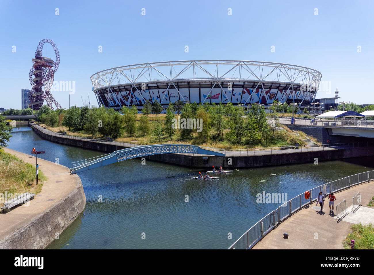 West Ham London Stadium au Queen Elizabeth Olympic Park, Londres Angleterre Royaume-Uni UK Banque D'Images