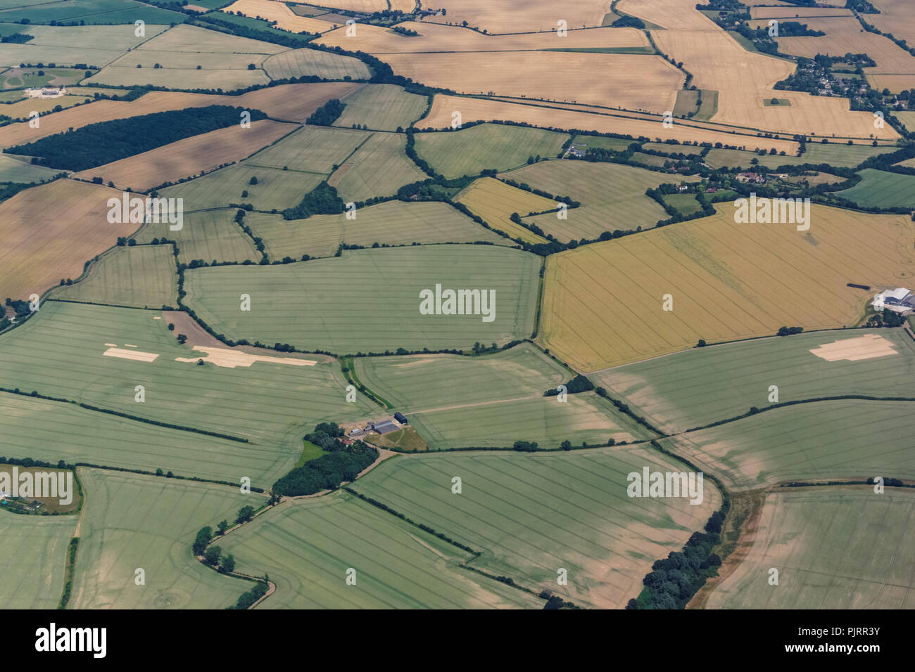 Vue aérienne du paysage rural de l'Essex, Angleterre Royaume-Uni UK Banque D'Images