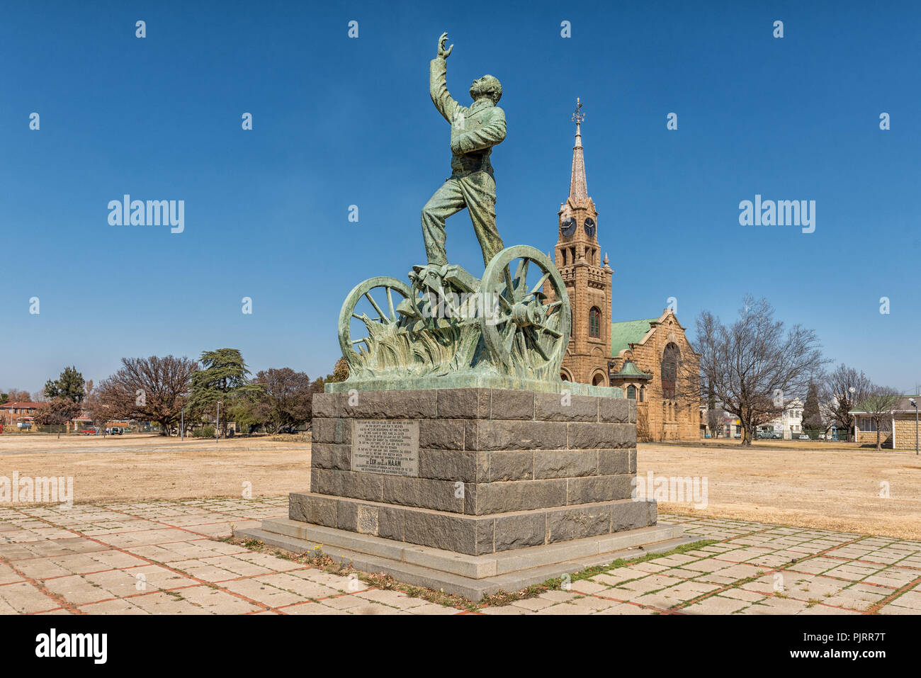 KROONSTAD. L'AFRIQUE DU SUD, le 30 juillet 2018 : La Sarel Cilliers, monument à Kroonstad, une ville de la province de l'État libre d'Afrique du Sud. La réforme néerlandaise Banque D'Images