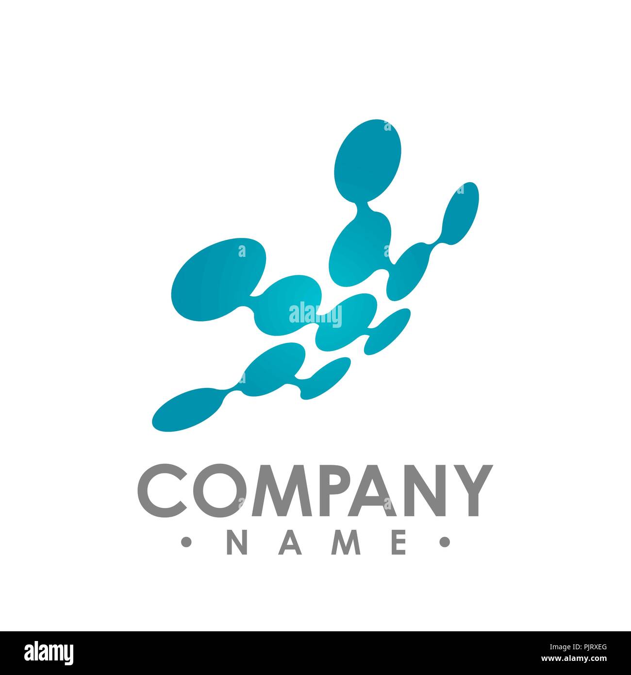 L'icône du logotype de l'ADN, molécule, atome, neurone. Logo du modèle vectoriel pour la médecine, la science, la technologie, la chimie, la biotechnologie Illustration de Vecteur